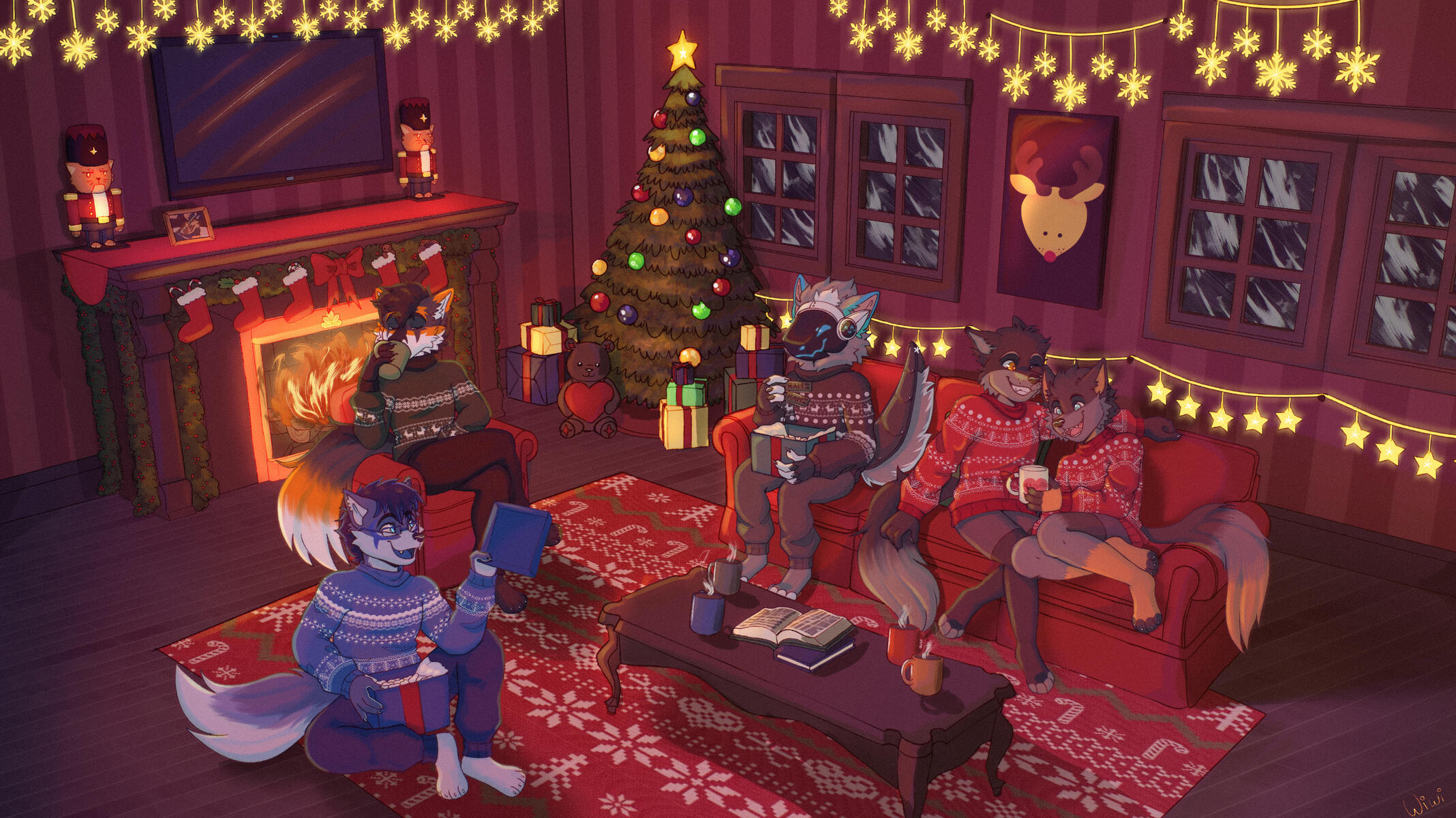 Christmas Artwork Artwork belongs to my friend Wolfiii @sillywiwibae.bsky.social
